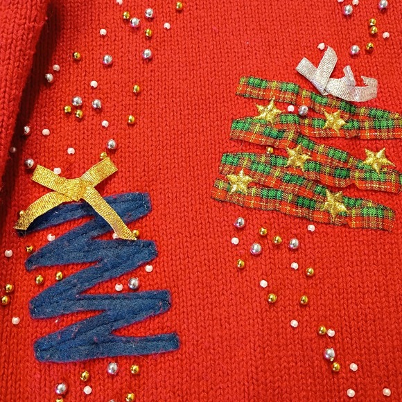 Designers Originals STUDIO‎ JOY Sweater M Red Cardigan Christmas Gifts Presents - Picture 12 of 16